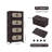 Retro Brown Folding Storage Cabinet with Wheels, 4 Tier Collapsible Storage Cabinet with Magnetic Door, Space Saving Plastic Storage Organizer for Bedroom, Kitchen, Living Room (19.69"×11.81"×40.55")