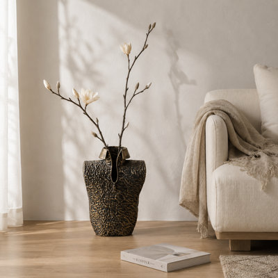 Vase décoratif rétro en fer doré vieilli à la main