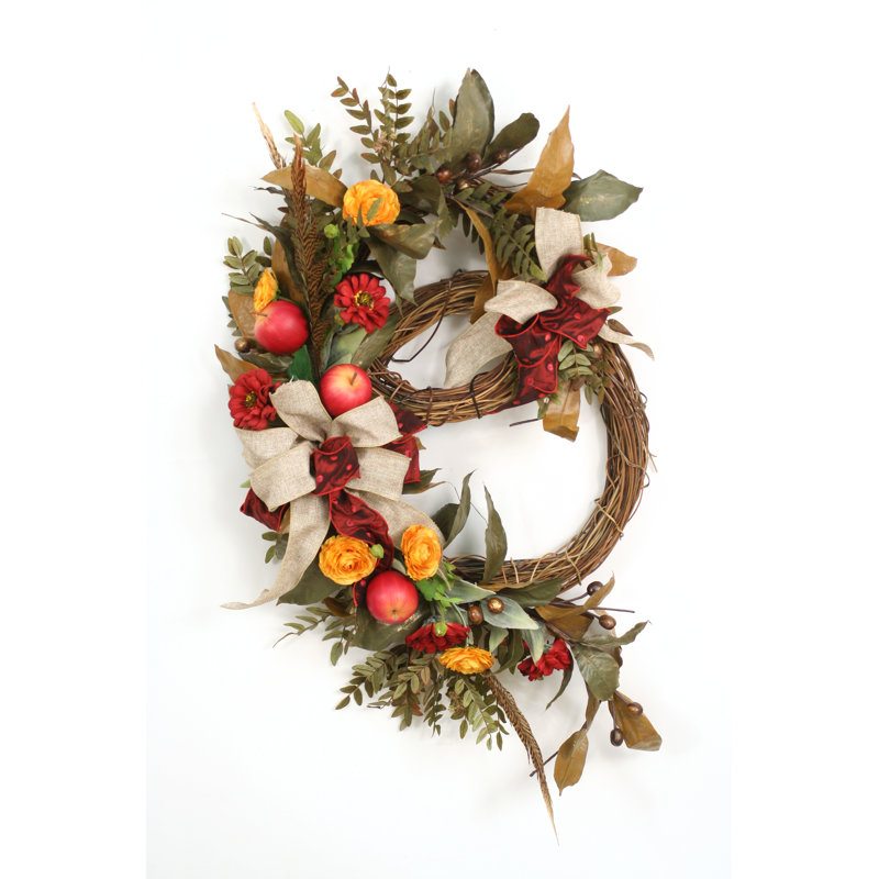 Handcrafted Faux Apple 22'' Wreath