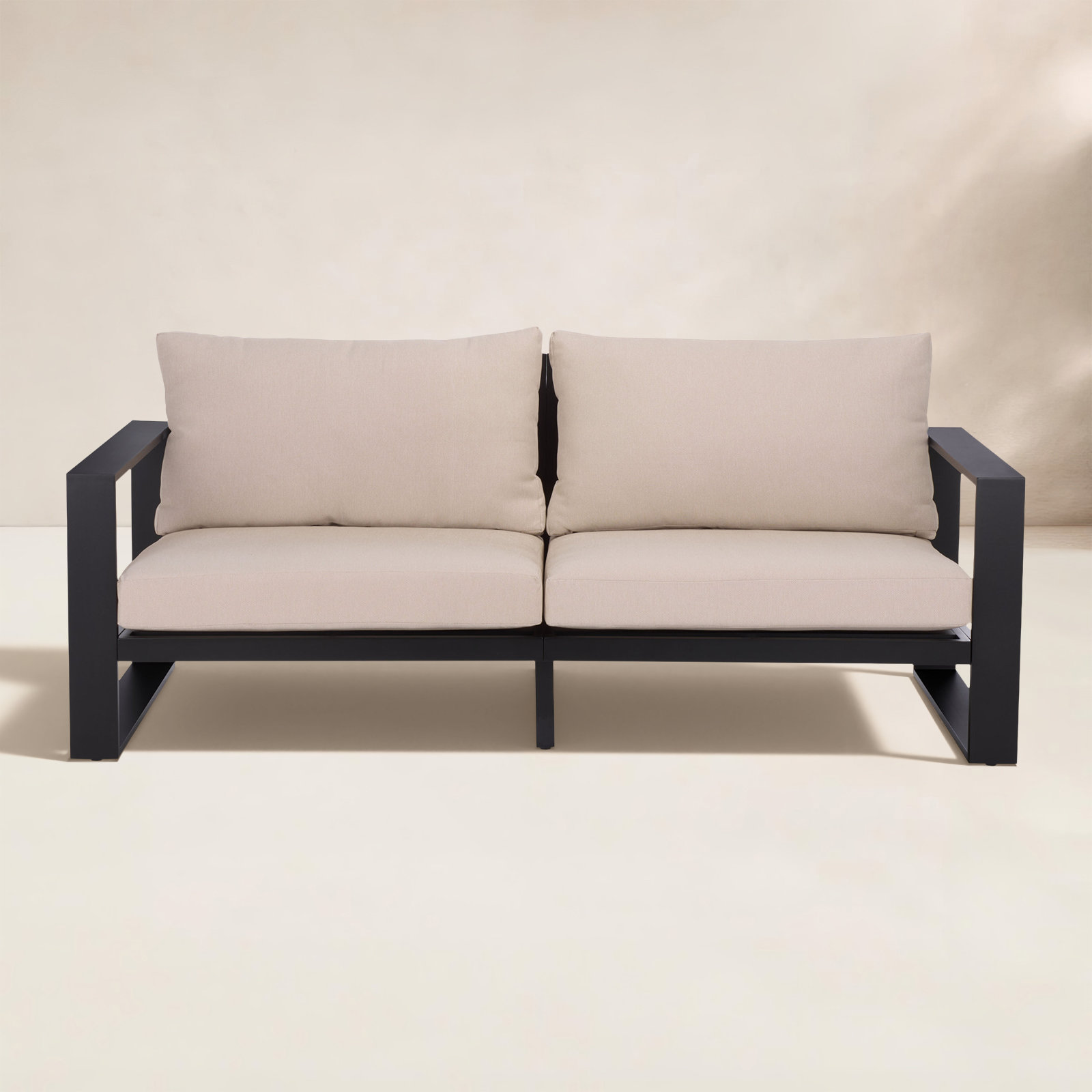 Dwyer 76" Patio Loveseat, Black