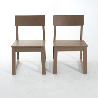 Ensemble de 2 chaises de salle à manger d'intérieur / extérieur Hdpe, chaises de jardin et de patio toutes saisons avec dossier moderne