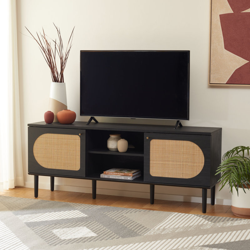 Maser 59.02'' W TV Stand, Black/Natural