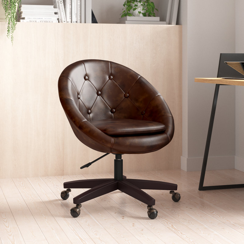 Chaise de travail Quillen, Marron foncé