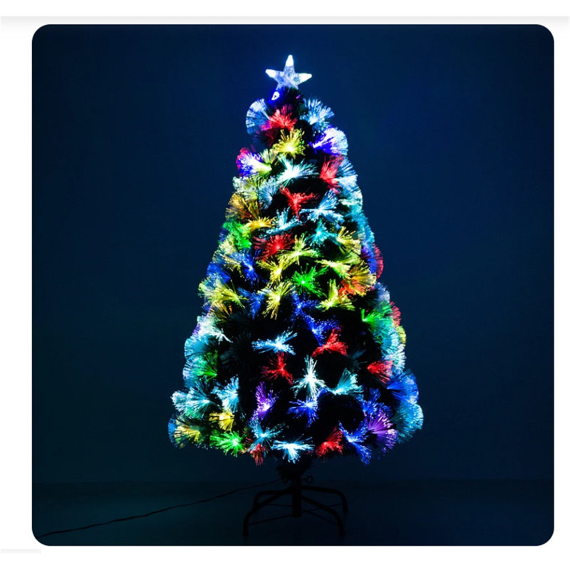 Durham 4FT Multicoloured Artificial Christmas Tree w/ Pre-Lit Modes Metal Stand