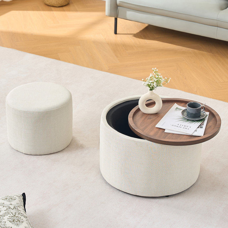 Ensemble de 2 repose-pieds gigognes Ball & Cast, Beige