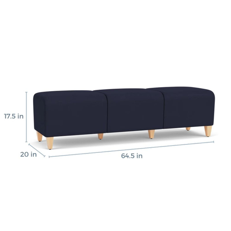 Banc de réception 3 places Siena, Naturel, Bleu marine Open House
