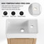 Meuble-lavabo mural avec lavabo en céramique et porte simple en MDF à fermeture en douceur-1034092919