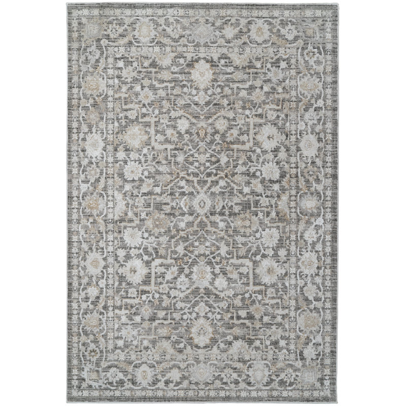 Safran 6,7 x 9,6 16613-981 gris / beige / ivoire, Rectangle 6'7" x 9'6"