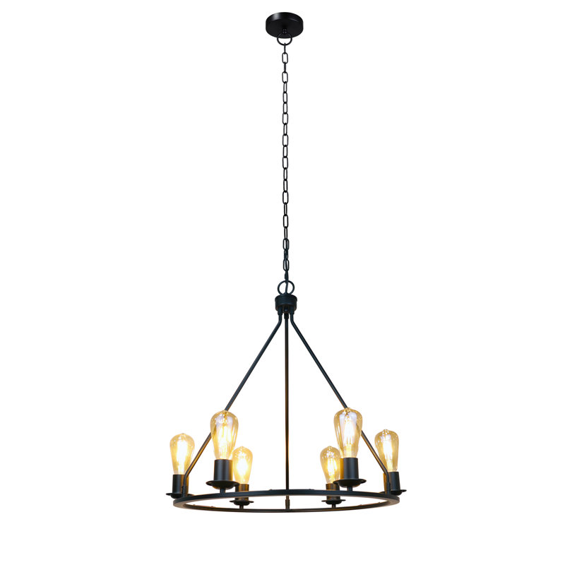 Luminaire suspendu unique à 6 lumières