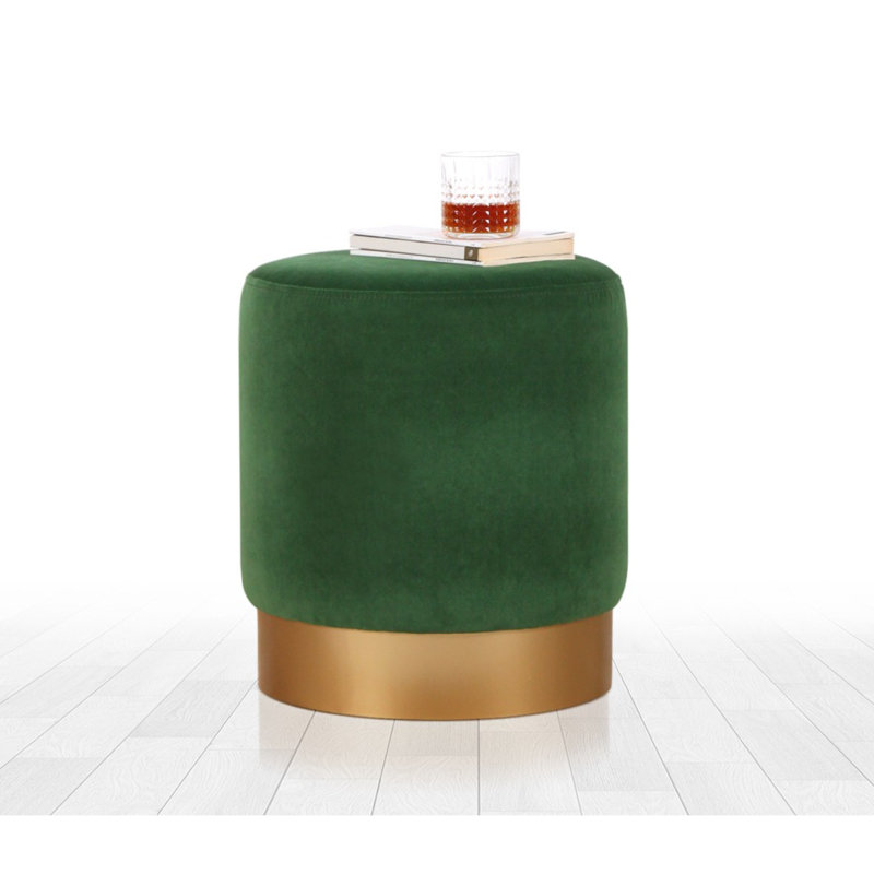 Pouf luxueux en velours vert foncé de 17,7 po x 15,7 po | 100% velours, 35 éponges orthopédiques, hauteur 6,0 po | Pieds en bois robustes, pouvant supporter jusqu'à 352 lb | Idéal pour les décors bohémiens et glamour, polyvalent et élégant