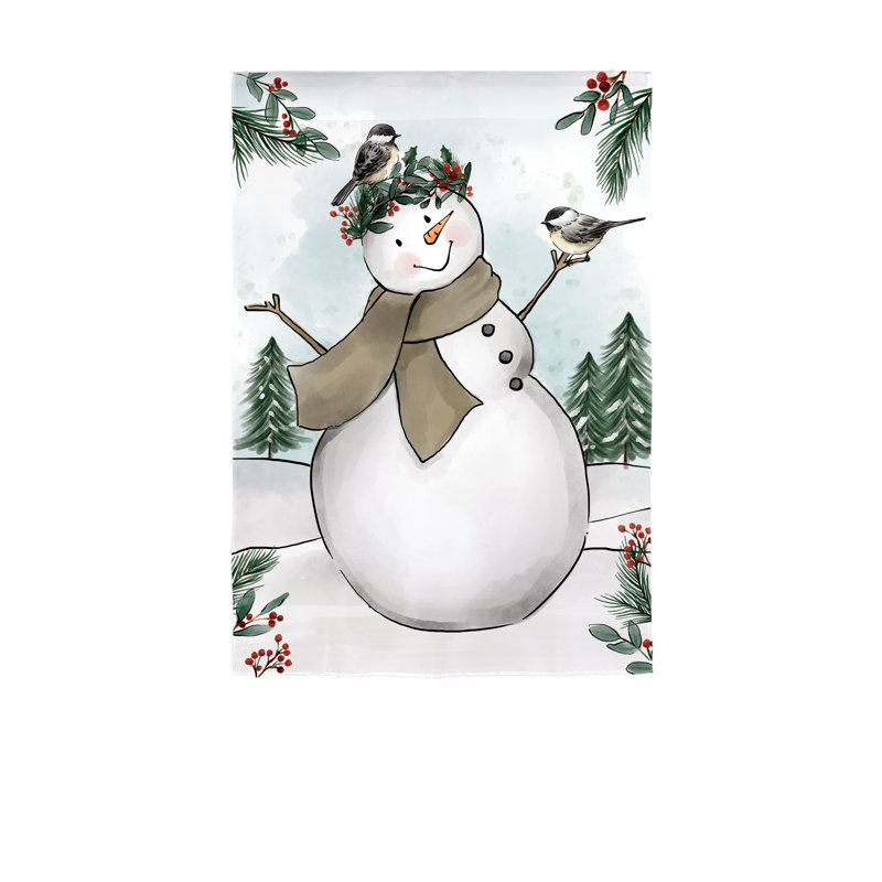 Drapeau de jardin bonhomme de neige