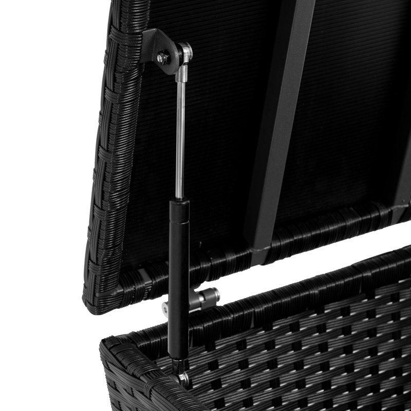 Petite boîte de rangement d'extérieur avec couvercle, Noir