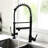 Hot And Cold Kitchen Faucet With Pull Down Feature - Black Nickel, Brass Body, 360 Rotation, Modern Sink In Nickel Single Handle, Supply, , Fixture