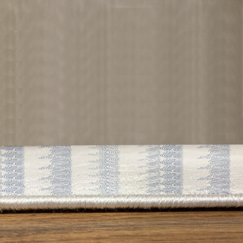 Tapis bleu azur / blanc, Rectangle 10 pi x 15 pi