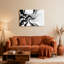 Motif de vagues abstraites en noir et blanc, impression sur toile tendue sur toile, ensemble de 1-963790124