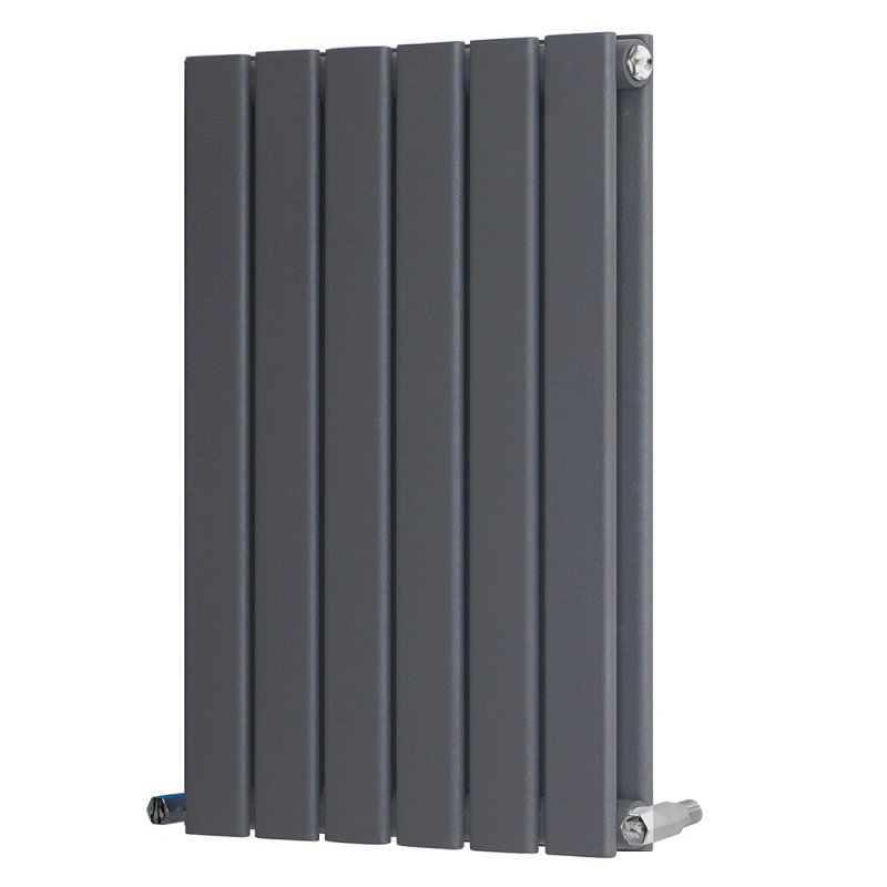 Shonna Vertical Double Flat Panel Radiator, Anthracite, 60cm H x 40.8cm W