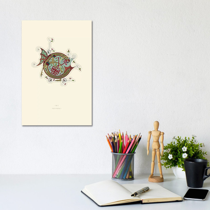 C Celtic Initial by Thoth Adan - Wrapped Canvas Print, 30.48cm H x 20.32cm W x 1.9cm D