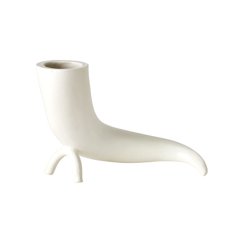 Cornucopia Vase-Matte White