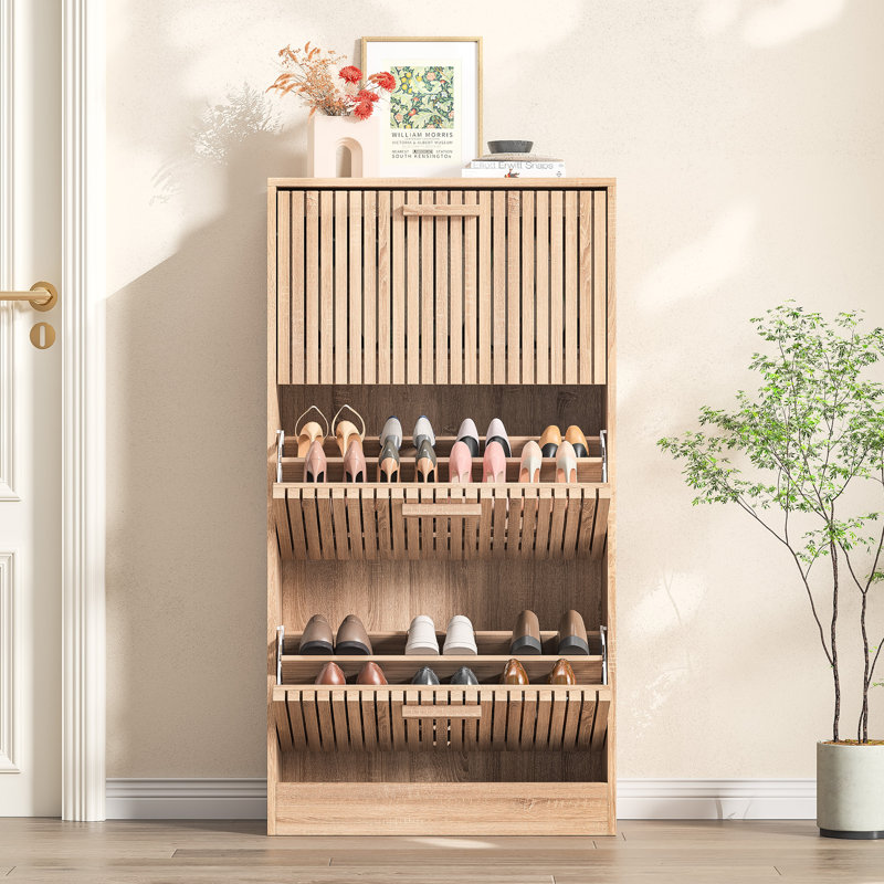 Armoire à chaussures avec 3 tiroirs rabattables