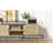 Wood Rattan TV Stand for TVs Up to 65 Inch Media Console with Natural Rattan Doors Herringbone Top Open Shelving and Cable Management for Living Room-91459500