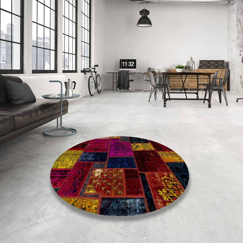 Abstract Indoor Rug, Round 8'