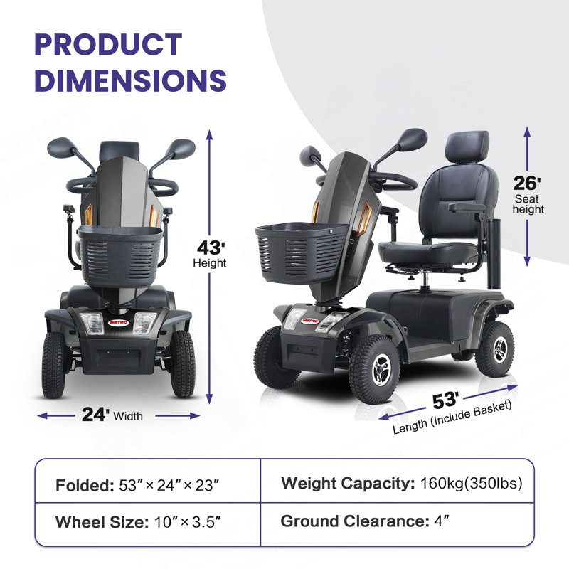 Scooter de mobilité robuste S500-NOIR