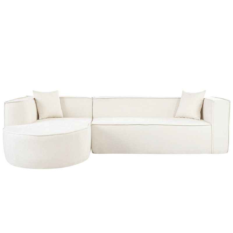 U_Style Modern Style Sectional Sofa, Beige Polyester
