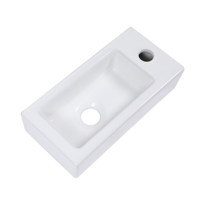 Lavabo de salle de bain mural rectangulaire en céramique 15 po Skyline