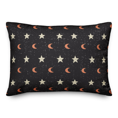  Coussin lombaire à motif de lune et d'étoiles