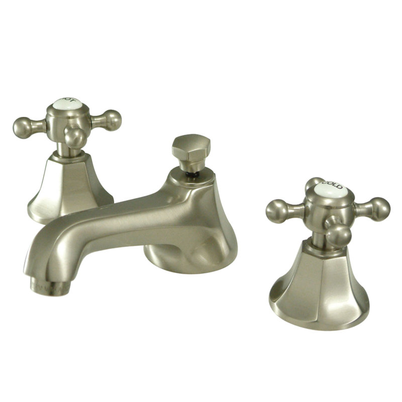 Metropolitan Widespread Bathroom Faucet with Drain Assembly, Brushed Nickel