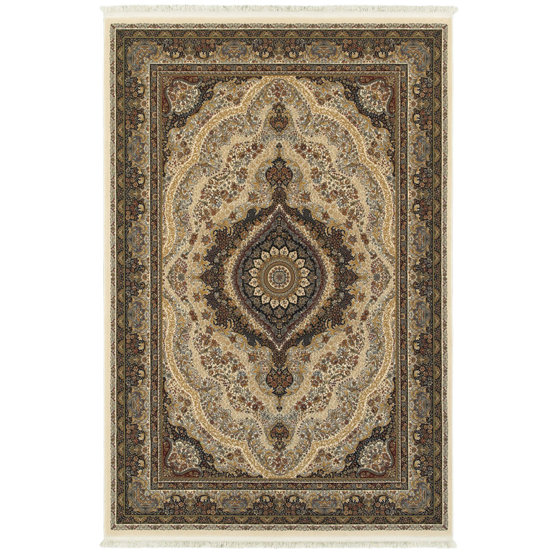 Tapis oriental multicolore Knepp, Rectangle 3 pi 10 po x 5 pi 5 po
