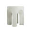 Table d'appoint ronde en béton avec finition blanc antique