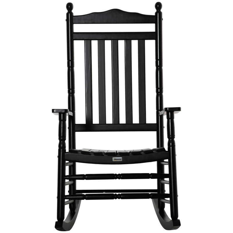 Chaise berçante à haut dossier Traditional, Noir