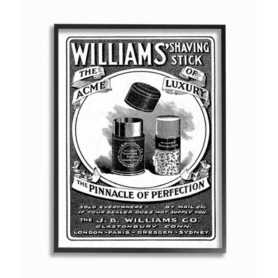 «Shaving publicité Vintage Black and White Design» par The Evening Evening Post, impression sur toile non encadrée