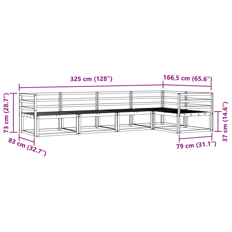 410cm Wide Patio Sectional Set, 5