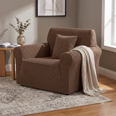 Wald 1 Seat Stretch Jacquard All Seasons Sofa Slipcovers 1-Piece Couch Sofa Covers With 1 Pillow Cover