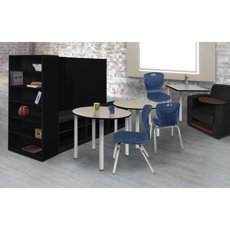 Plateau de table Kee, Érable, H 29 po x L 36 po x l 36 po, Chrome