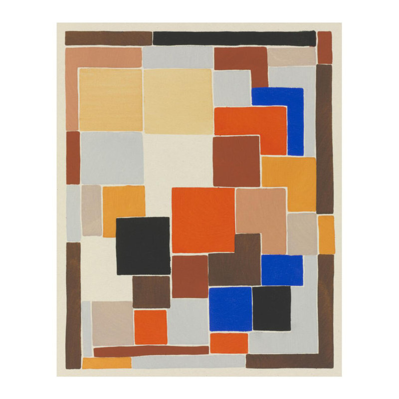 «Plate 36 from the portefeuille Compositions Colors Ideas» par Sonia Delaunay - Estampe numérique, H 28 po x l 22 po