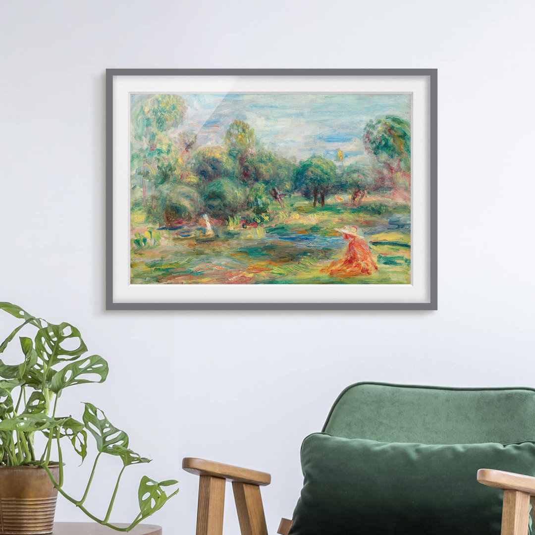 Gerahmtes Poster Landschaft bei Cagnes von Auguste Renoir