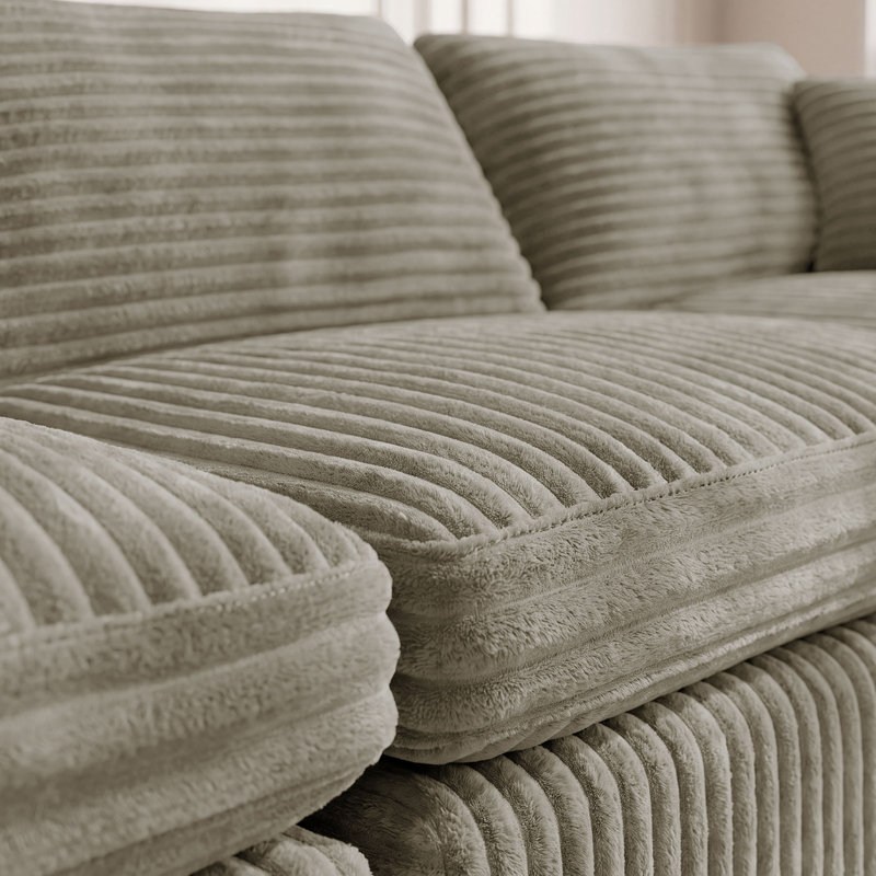 105 " Double-Layer Padded Sofa Couch, Deep Seated with Lumbar Support, No Assembly Required, Sit & Recline Comfortably, Khaki