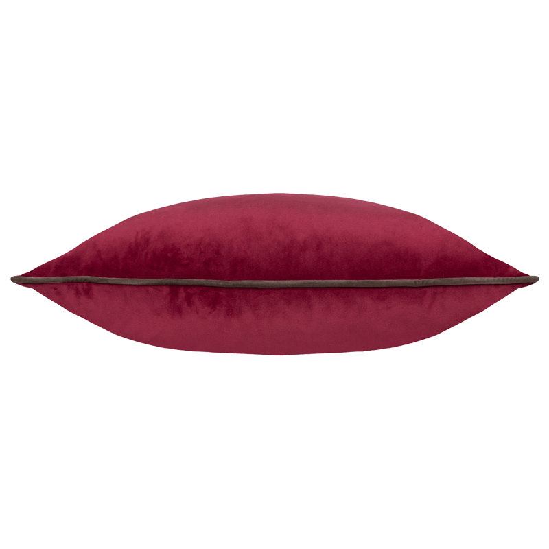 Meridian Square Cushion, Red/Brown, Square 45cm, Feather