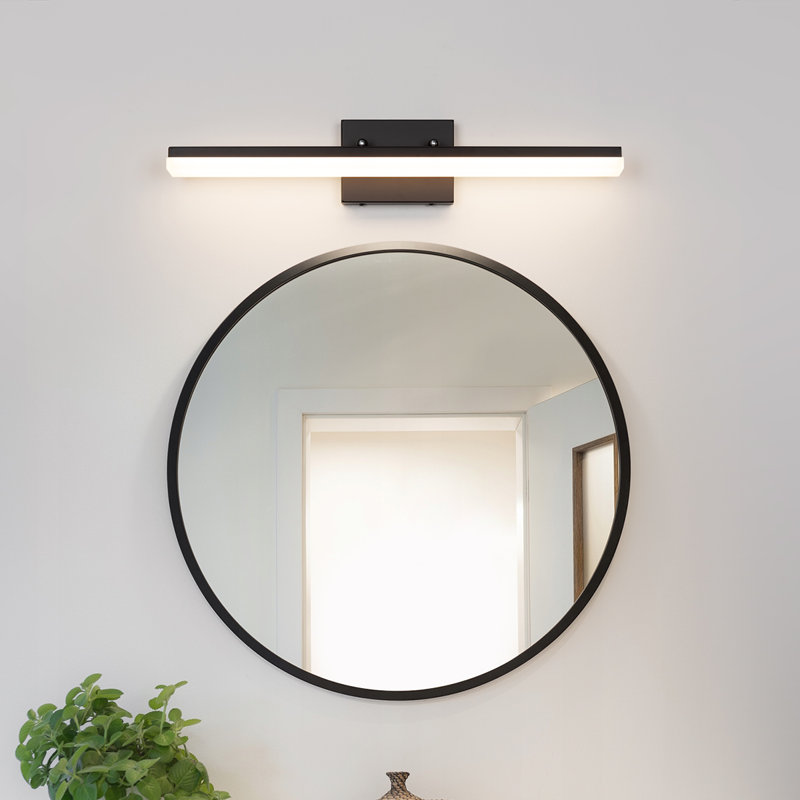 Barre d'éclairage de salle de bain 24 lumières DEL 24 W à intensité variable 24 W Alfonzia, Blanc chaud 3 000 K, Noir mat