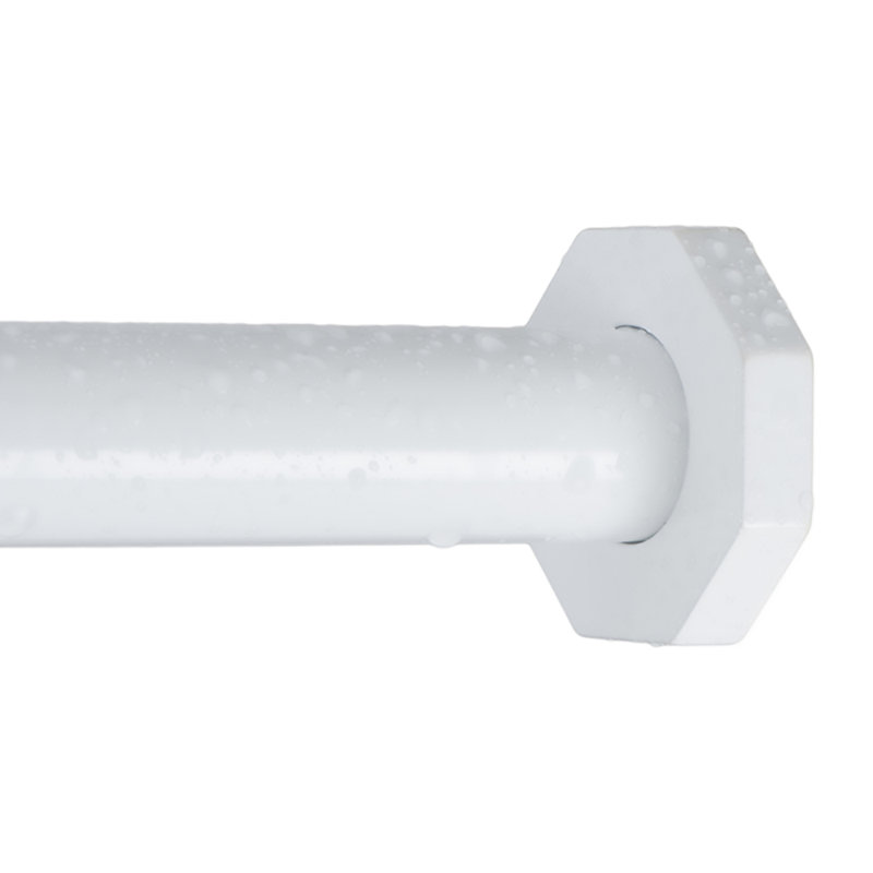 Tringle à rideaux Tension - Tringle hexagonale à ressort pour fenêtres ou douche, Blanc, 36" – 54"
