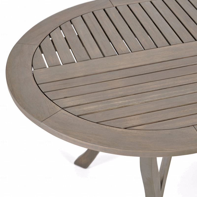70" Acacia Wood Patio Dining Table, Gray
