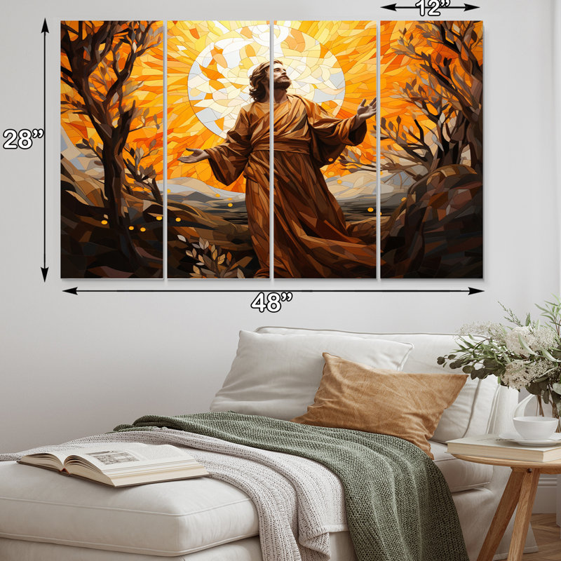 Lamoureux - Art mural sur toile spirituel - 4 panneaux