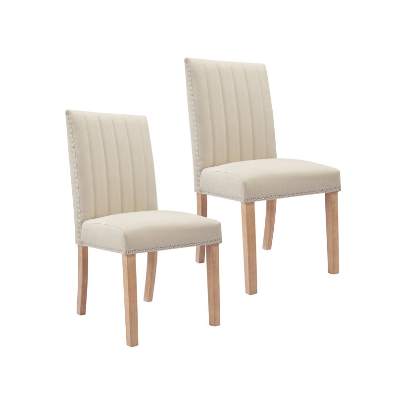 Arvillia 19.68'' H Tufted Fabric Upholstered Parsons Chair, Beige