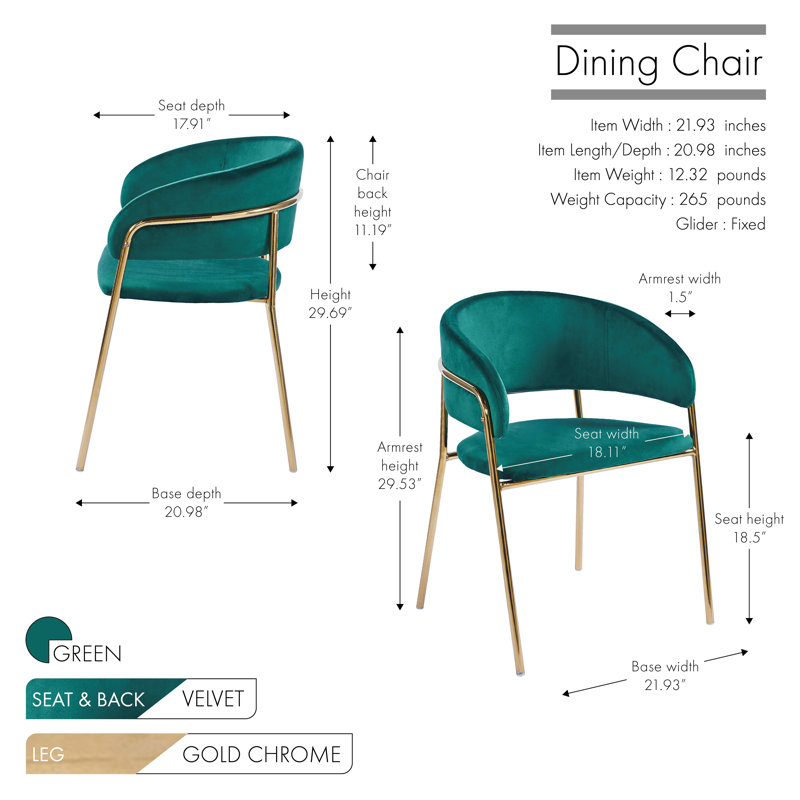 Cardi Upholstered Dining Chair, Green