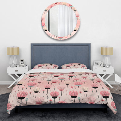 Pastel Pink Glam Candle - Abstract Duvet Cover Set