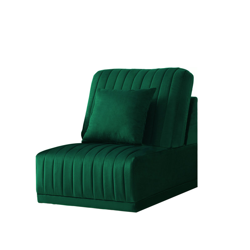 Chaise d'appoint en velours 31,5 po, Velours vert