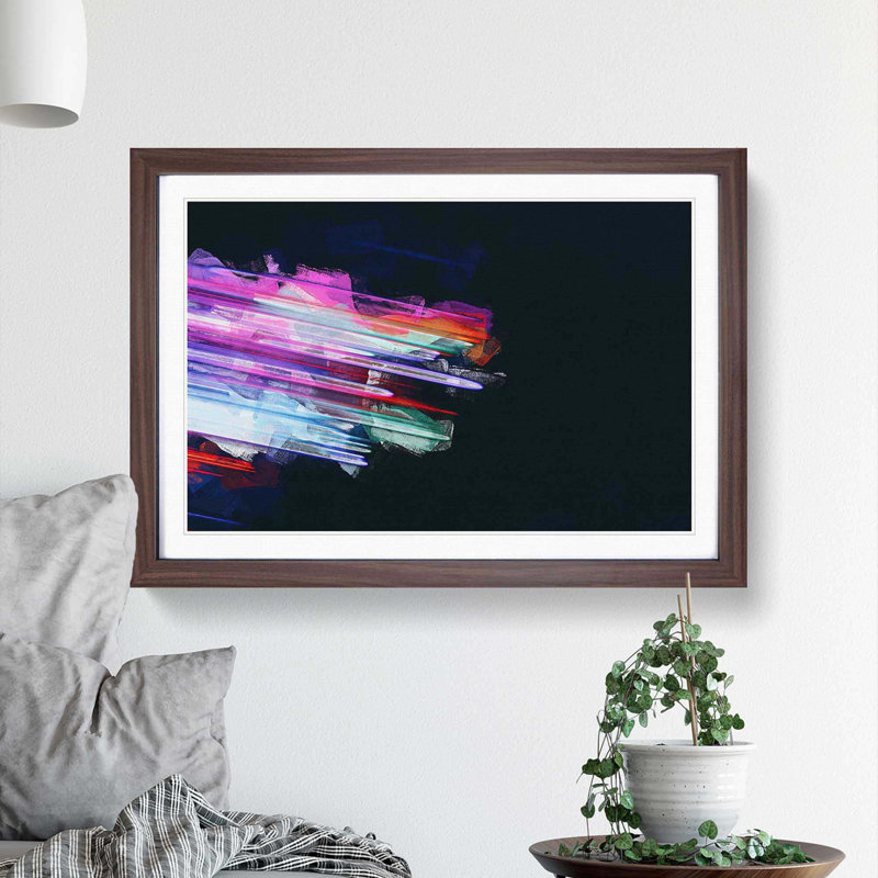 Speeding Through in Abstract - Picture Frame Graphic Art Print, Walnut Framed, 62cm H x 87cm W x 2cm D